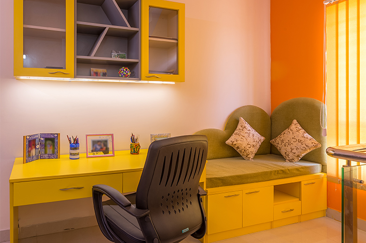 Study Room Interior Design Bangalore-Lounge_Study-3BHK, Jakkasandra, Bangalore